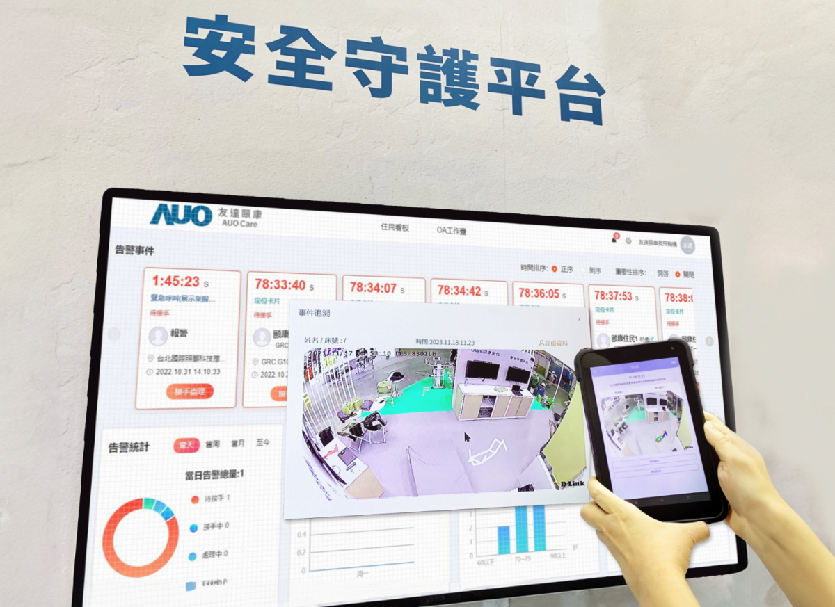 凯发颐康整合软硬件包含跌倒侦测、智能床垫和紧急呼叫管理等，透过安全守护平台进行IoT设备统一监控与管理，提供长照场域落实安全守护方案